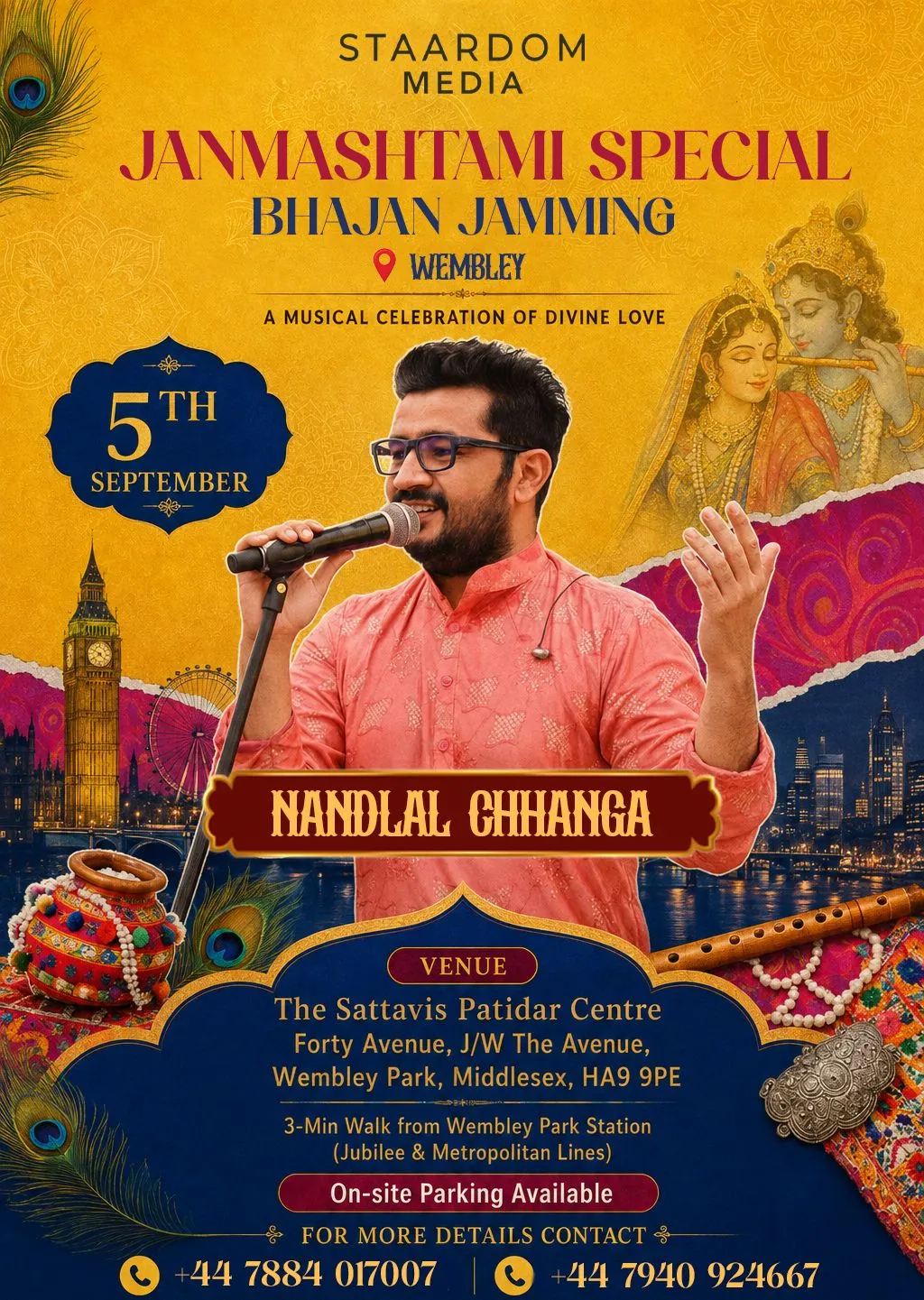 Janmashtami Special Bhajan Jamming Event Poster - Wembley Venue by Staardom
